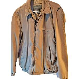 Van Heusen Men's Jacket Beige Pockets Full Zipper Front Lined M